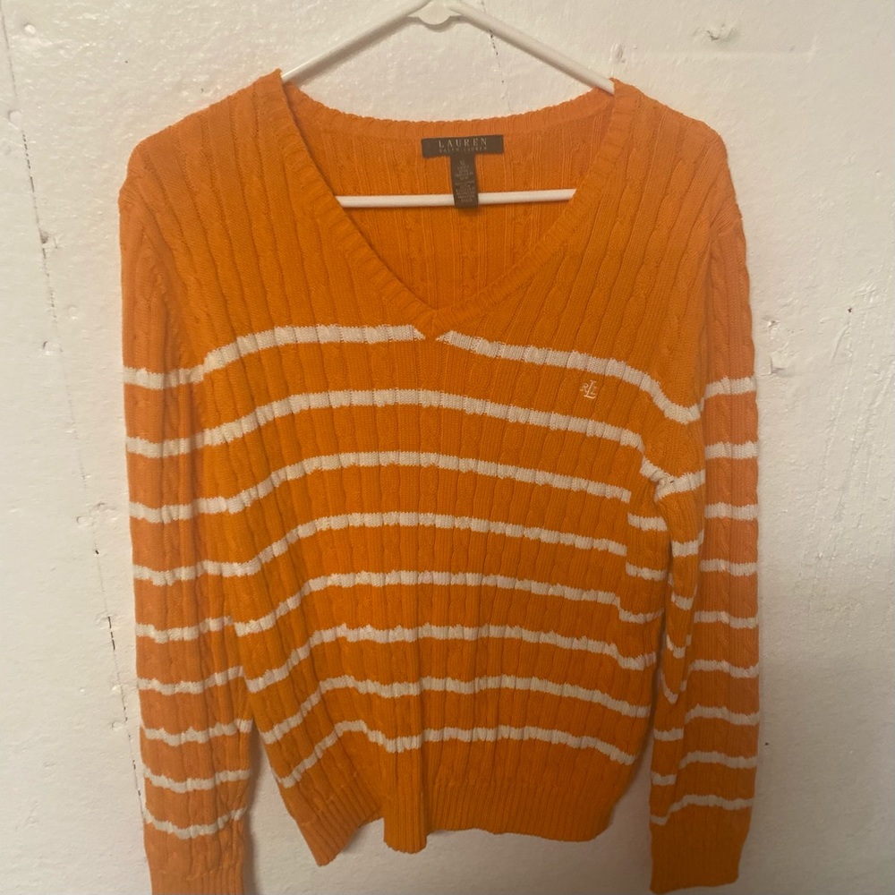 Lauren Ralph Lauren striped v neck sweater